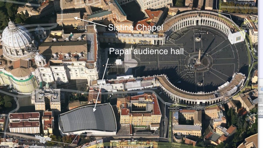solar panels on the roof of the Papal Audience Hall, The Vatican